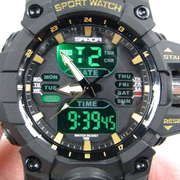 Samoa Men's Military Watch | Black | Stainless Steel Back | Water Resistant - Picture 2 of 3